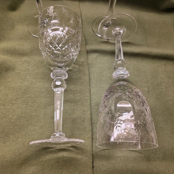 set of 2 Rogaska Crystal Gallia Vintage 9 1/4" Water Goblets Original Owner - Picture 3 of 10